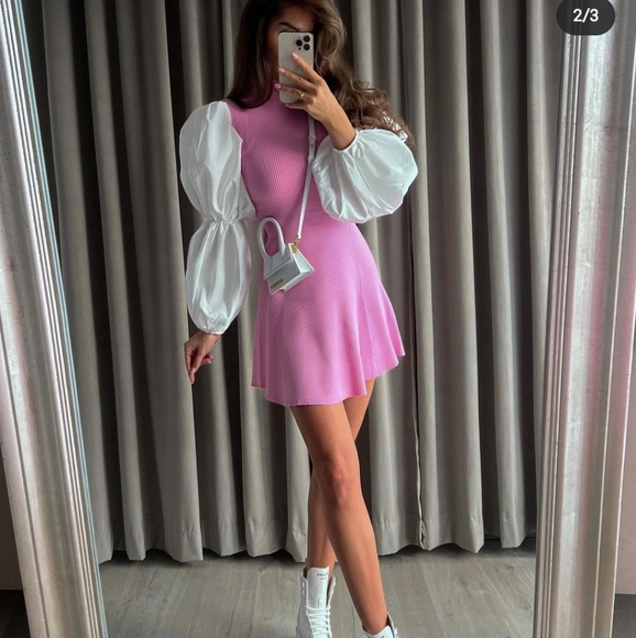 Exaggerated sleeves crop top - Picture 2 of 7